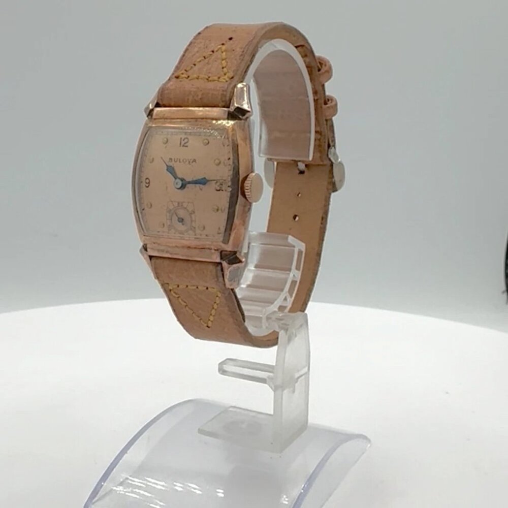Vintage 25mm Bulova Cadet Men's Mechanical Wristwatch 10 BA USA 10k Rose RGP